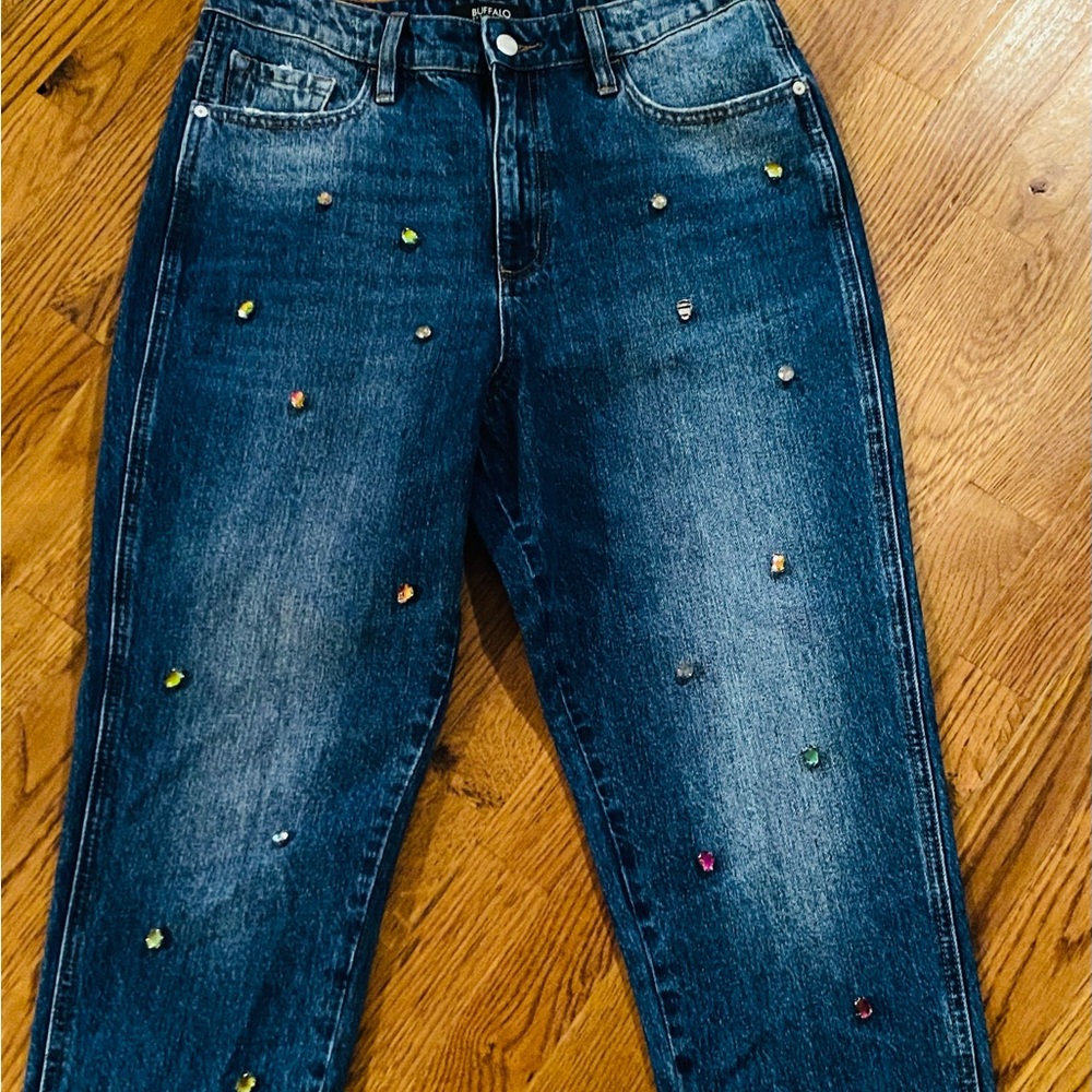 Buffalo David Bitton Blinged Out Highrise Girlfriend jeans, Size 30